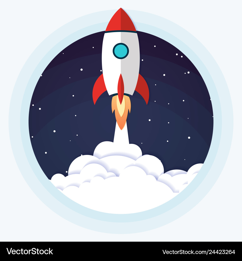 Concept rocket launch can be used for landing Concept rocket launch can be used for landing Vector Image