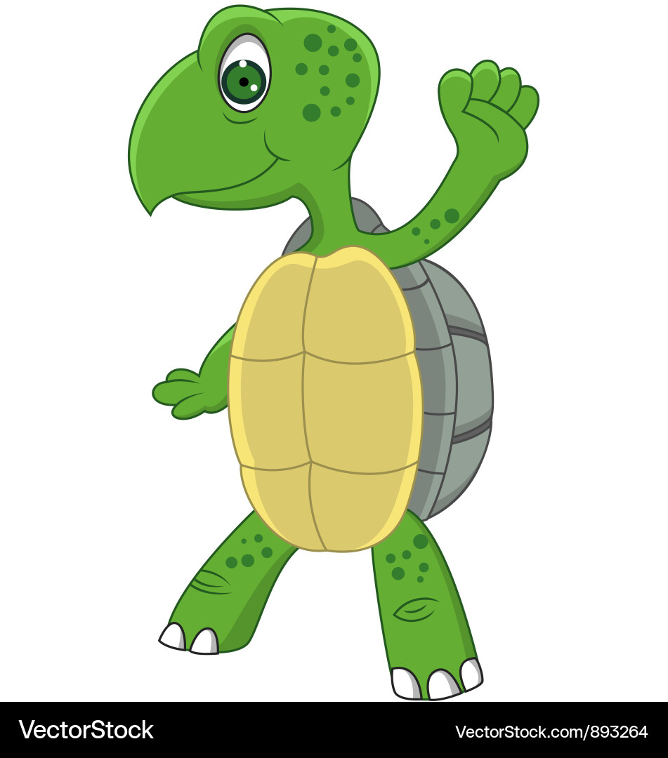 Cute Cartoon Turtle Vector Image