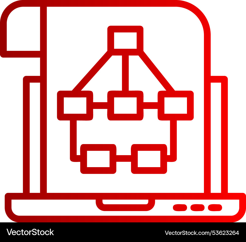 Data modelling line gradient icon vector image