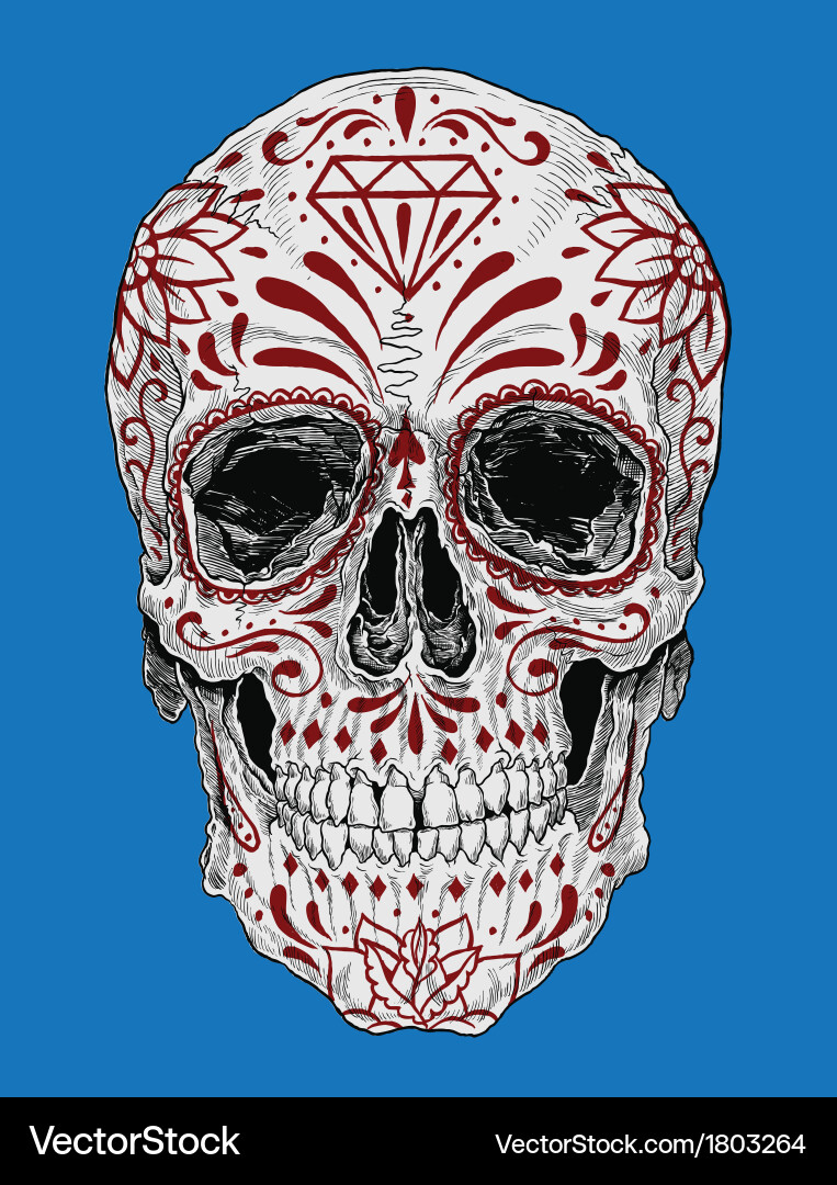 Day of the Dead Sugar Skull vector image
