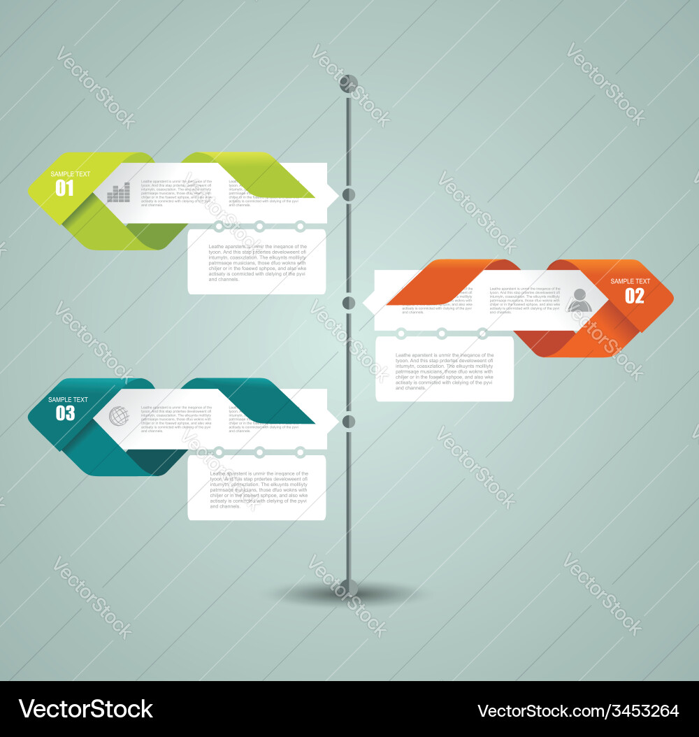 Diagram template of multidirectional pointers vector image