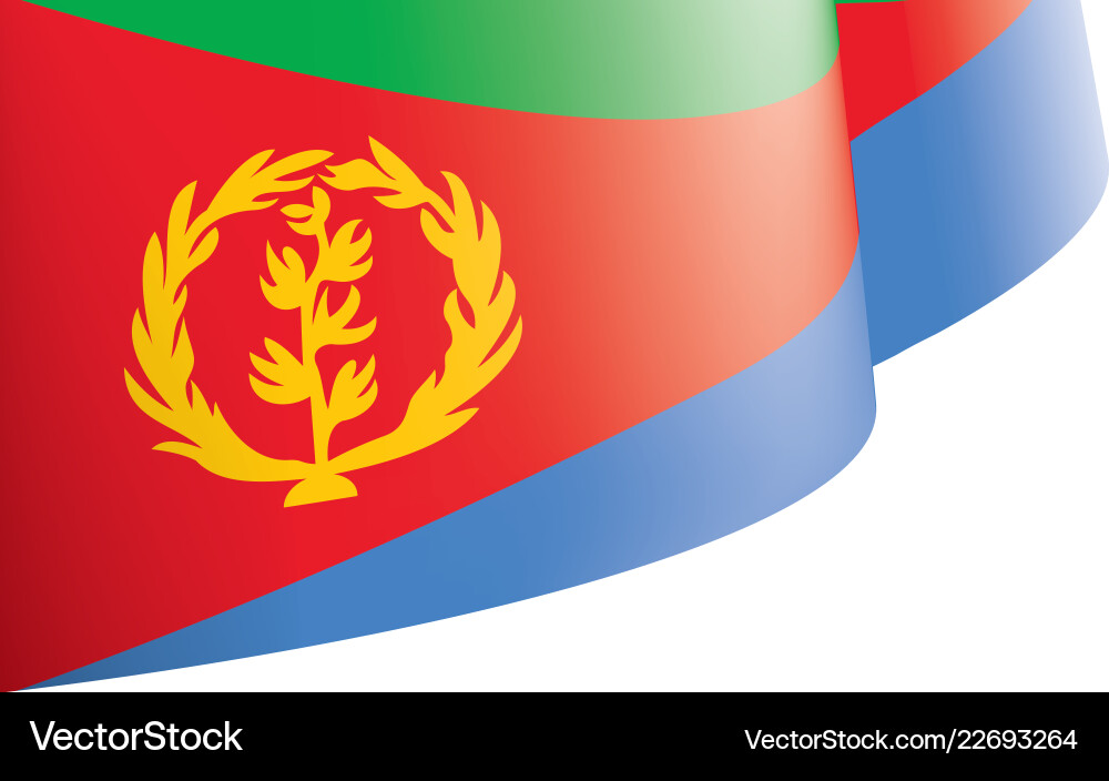 Eritrea flag on a white Eritrea flag on a white vector image