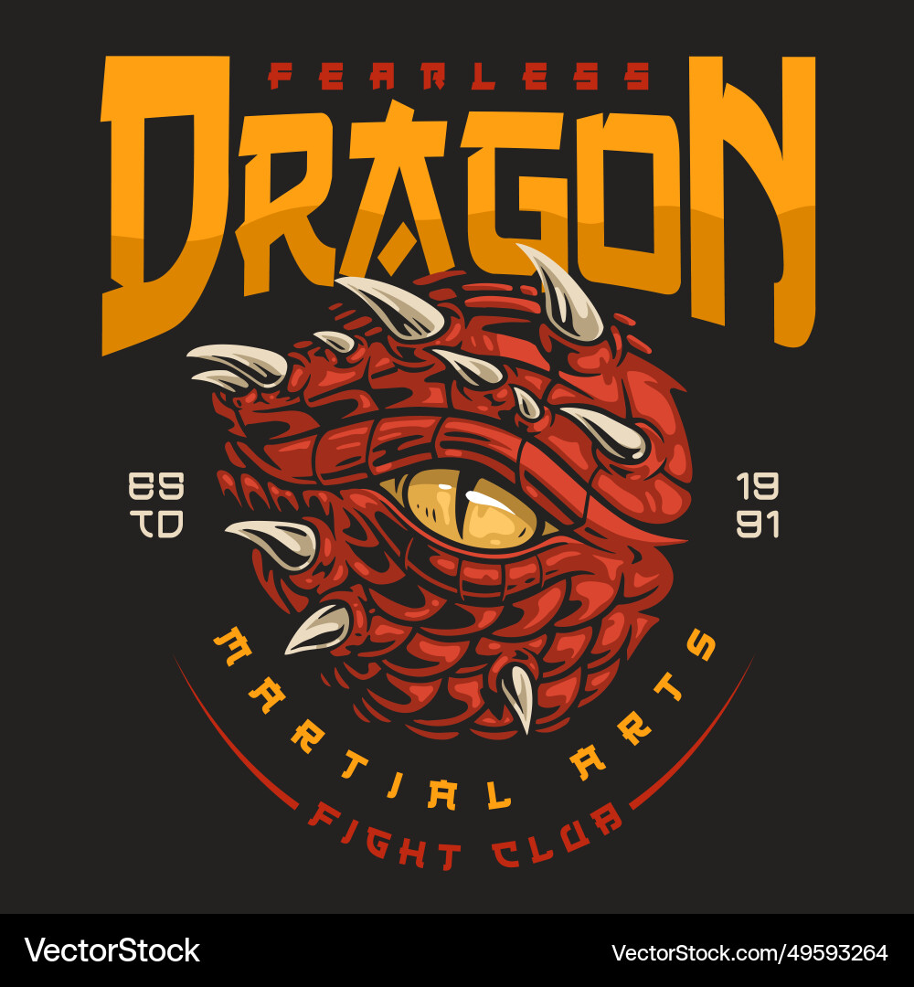 Fearless fighting dragon colorful poster Fearless fighting dragon colorful poster vector image