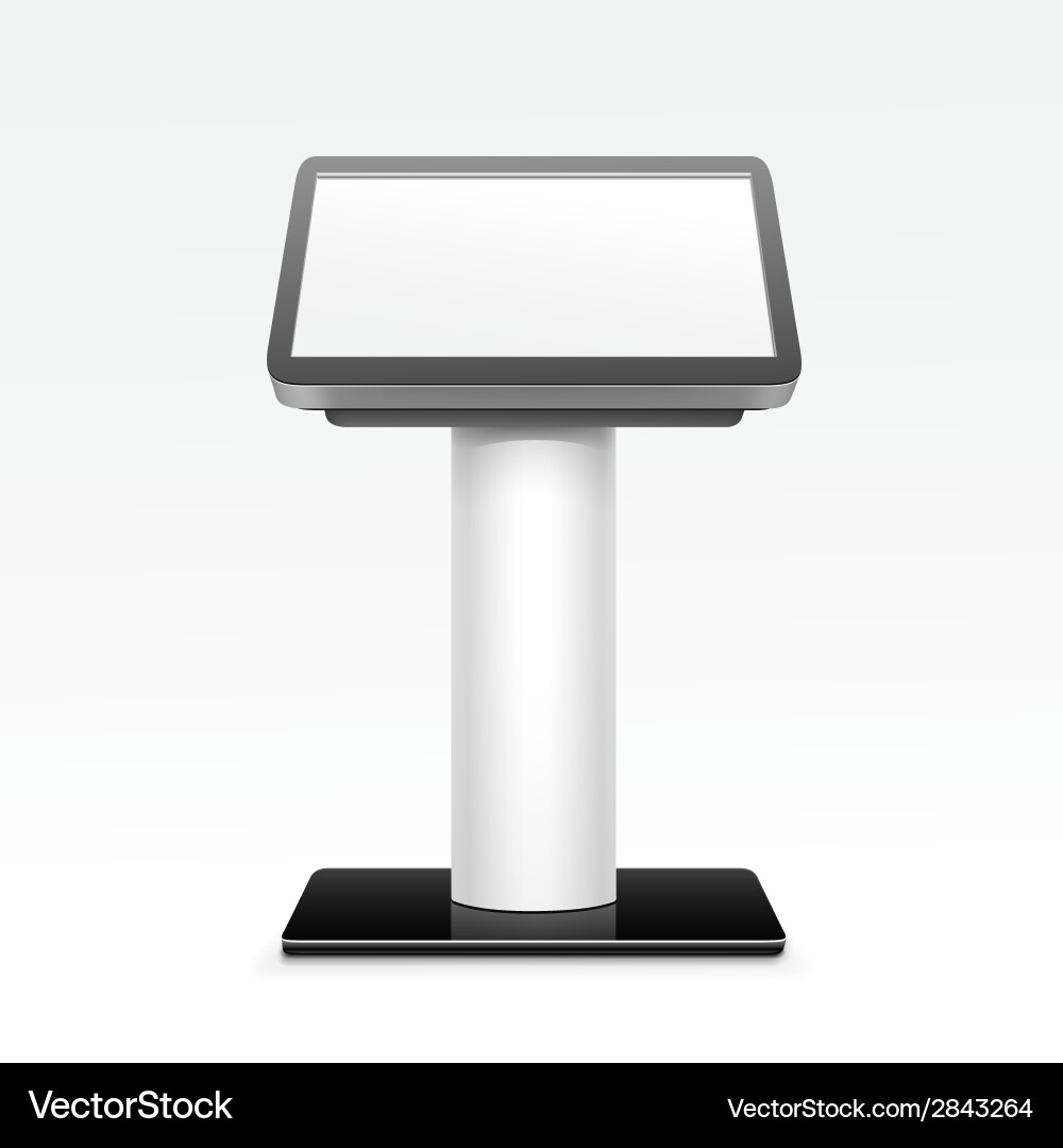 Information display monitor terminal stand vector image