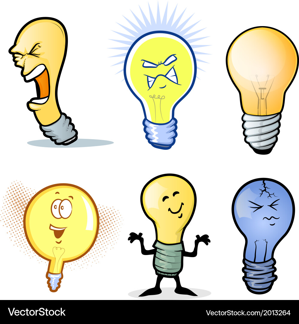 Lightbulb characters vector image