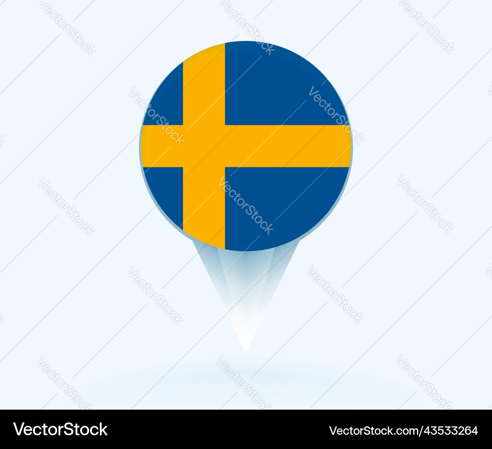 Map pointer with flag of sweden Vector Image