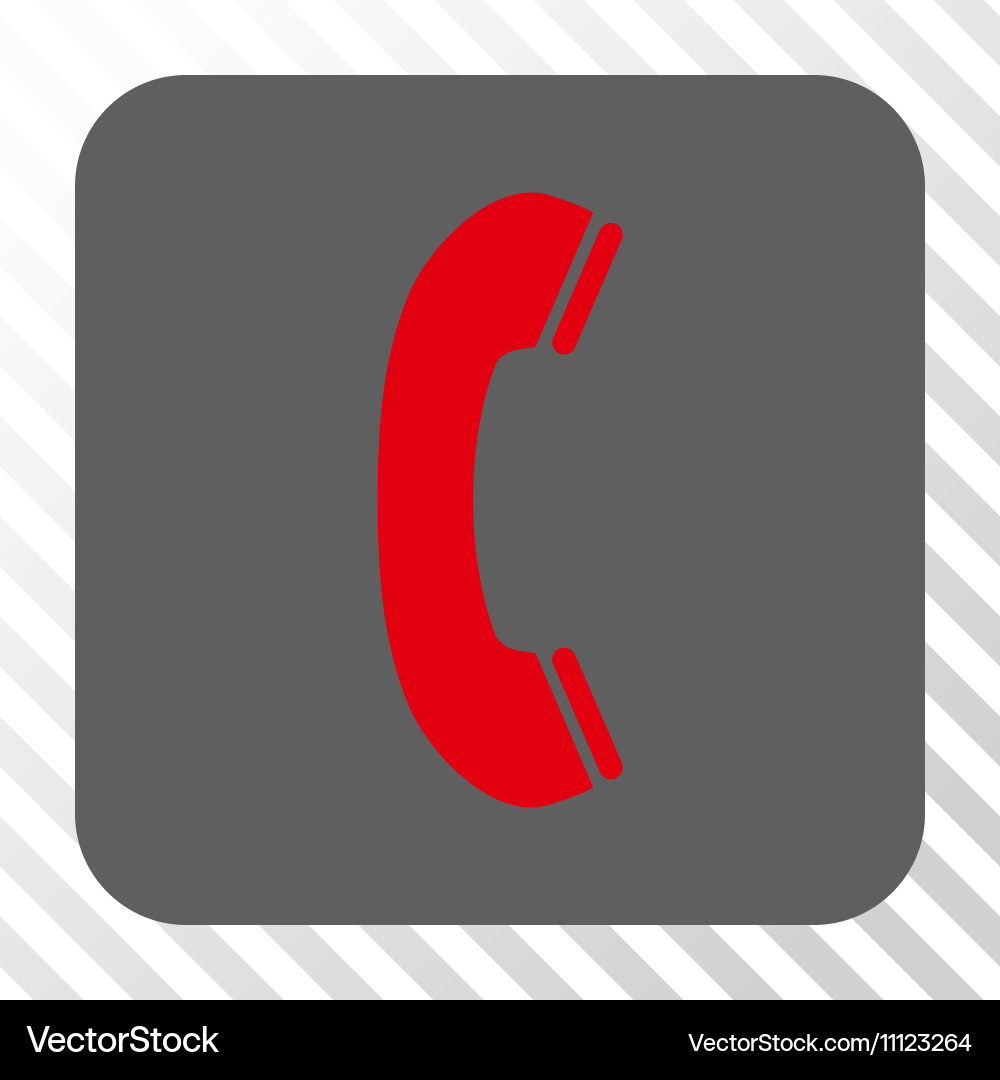 Phone receiver rounded square button vector image