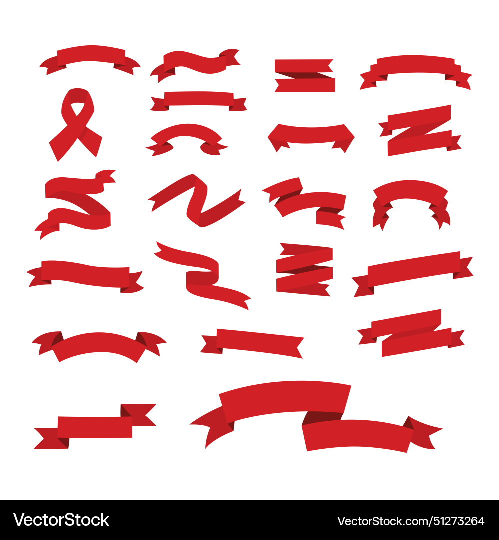 Red beautiful ribbon banner Red beautiful ribbon banner vector image