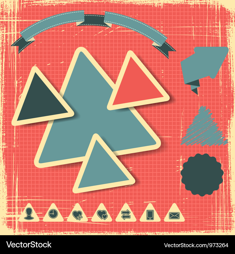 Retro style website template design frame vector image