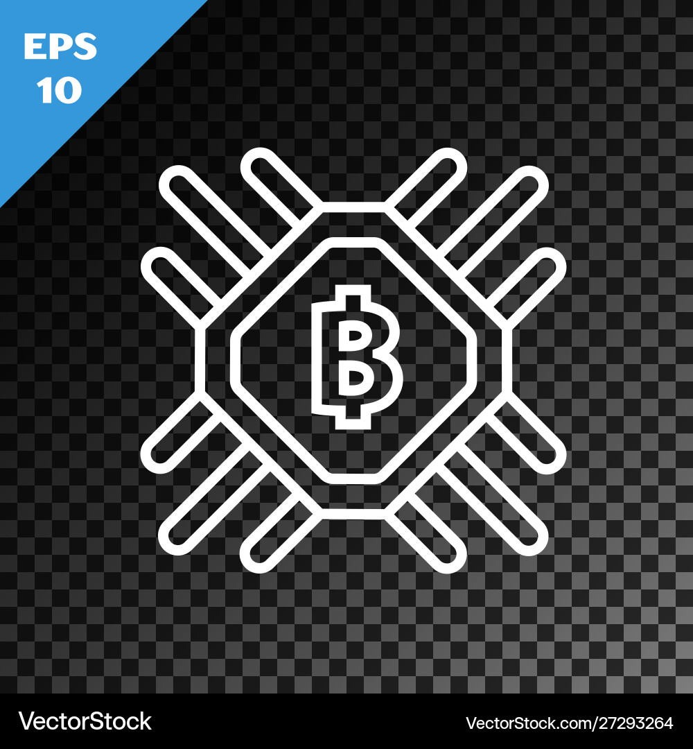 White line cpu mining farm icon isolated White line cpu mining farm icon isolated Vector Image