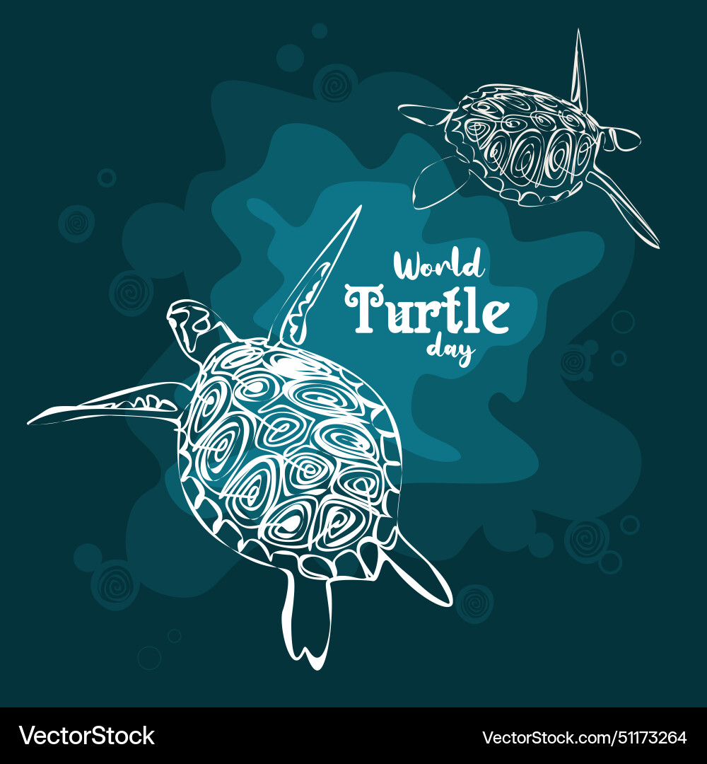 World turtle day on may 23 save turtles ocean Vector Image