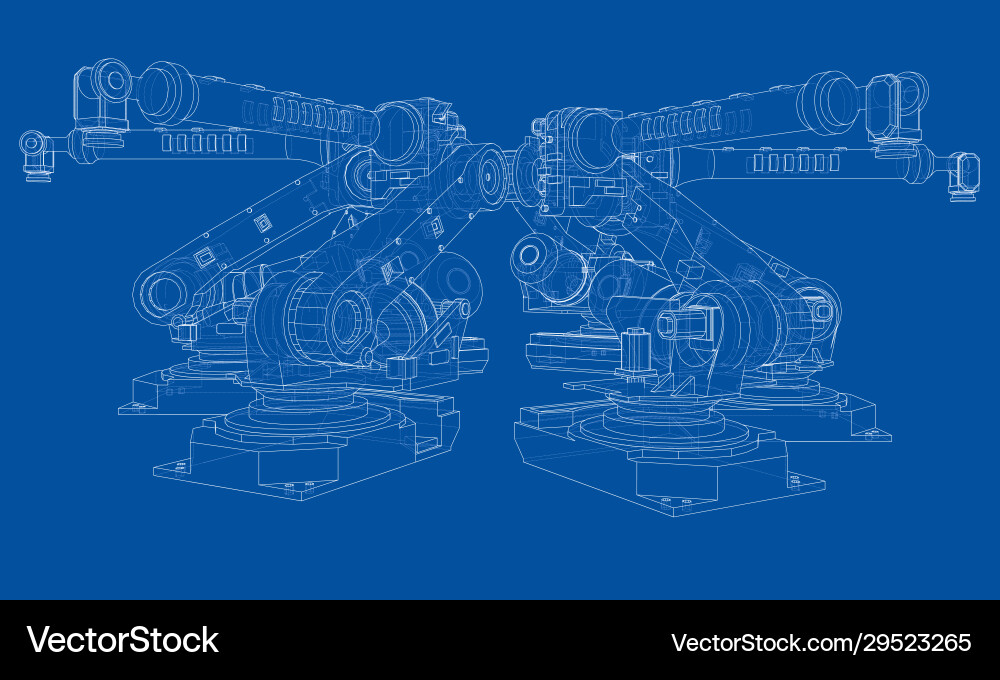 A industral robots manipulators vector image
