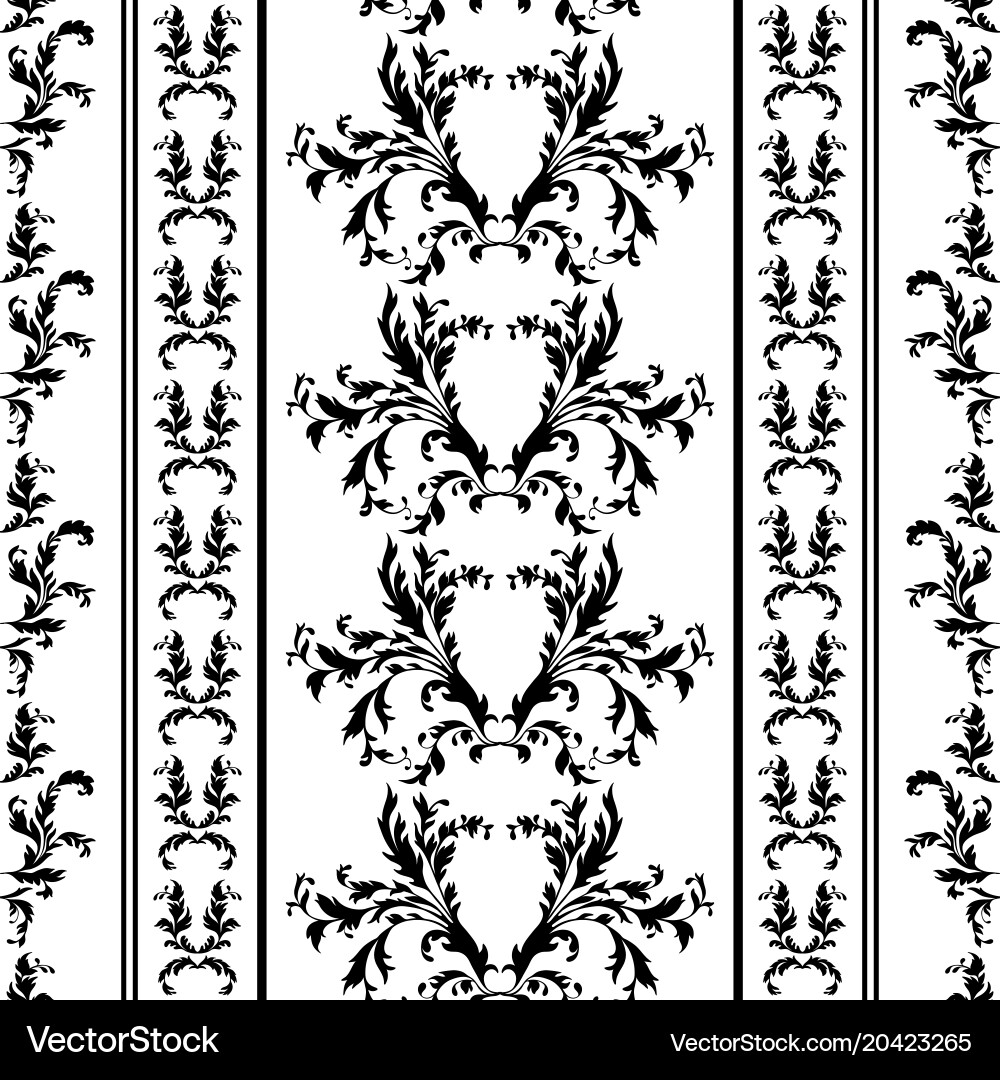 Baroque Scroll Pattern vector image