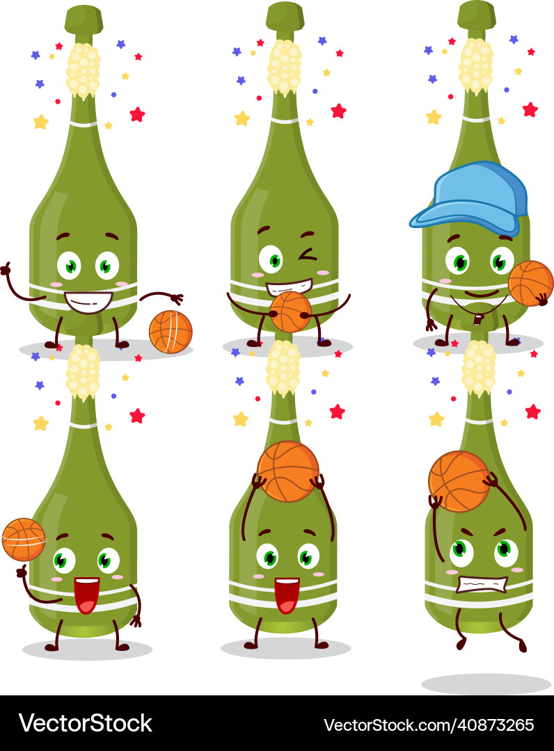 Begabter Champagner Flasche offener Cartoon Charakter Begabter Champagner Flasche offener Cartoon Charakter vektorbild