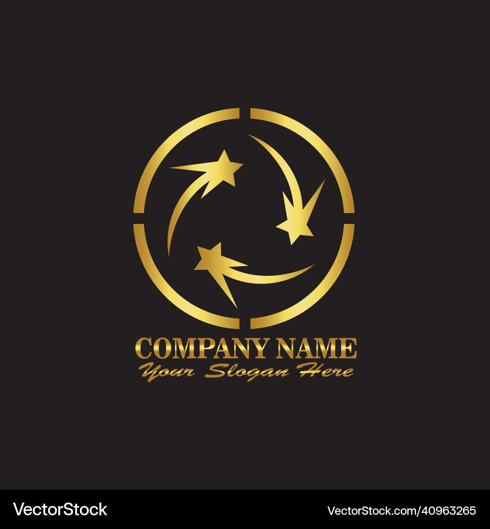 Colorful circle design logo template with star Colorful circle design logo template with star vector image