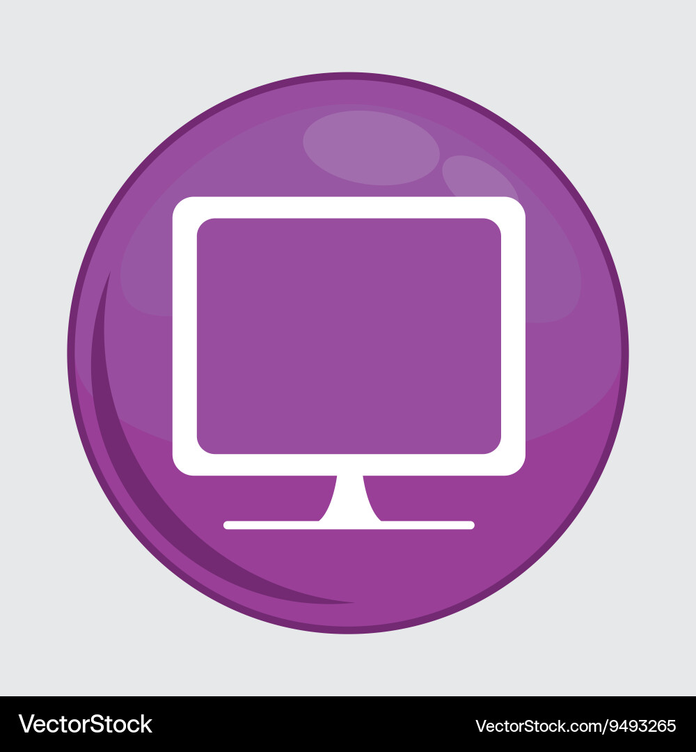 Computer button icon social media design Vector Image