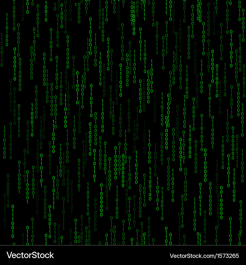 Dark green seamless pattern with binary code Vector Image