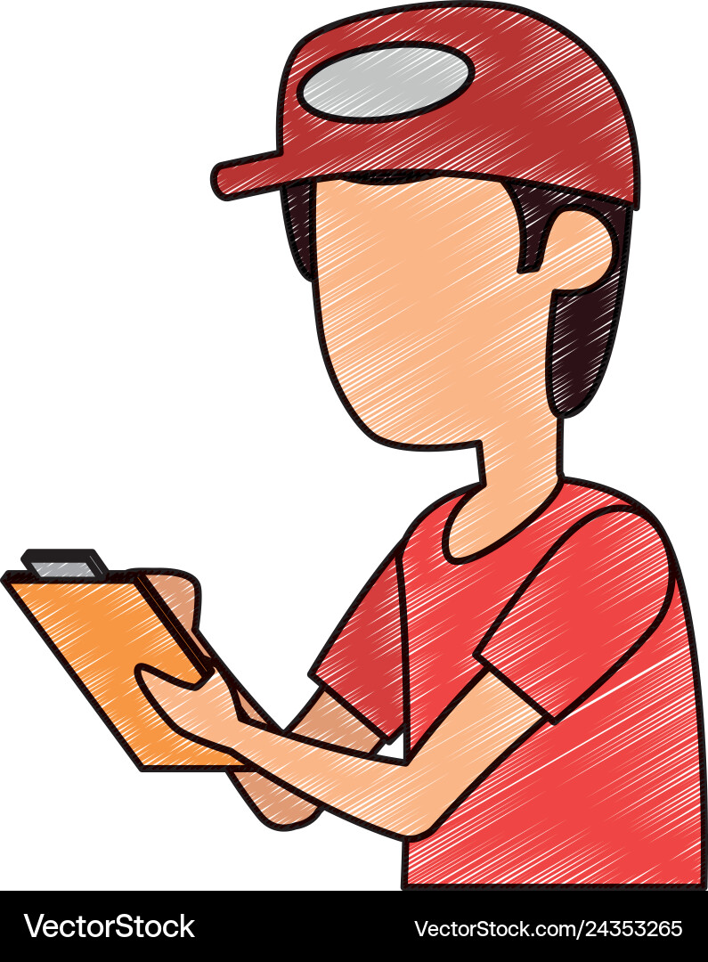 Delivery worker with checklist Delivery worker with checklist vector image