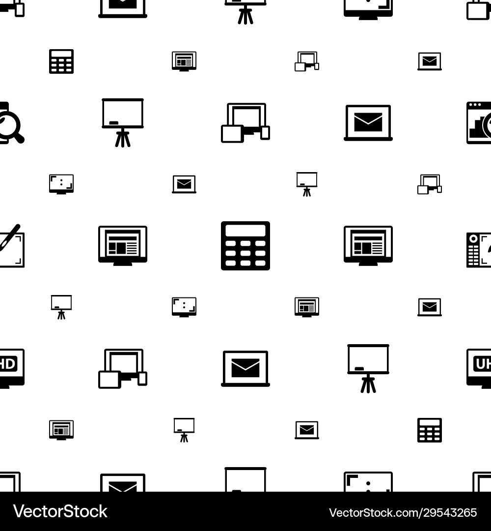 Display icons pattern seamless included editable Display icons pattern seamless included editable vector image