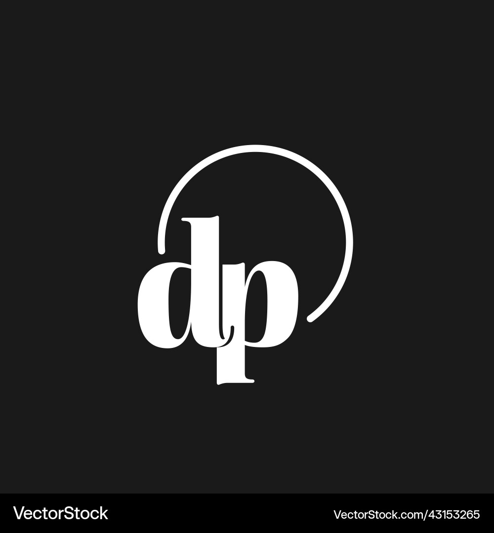 Dp logo initials monogram with circular lines Vector Image