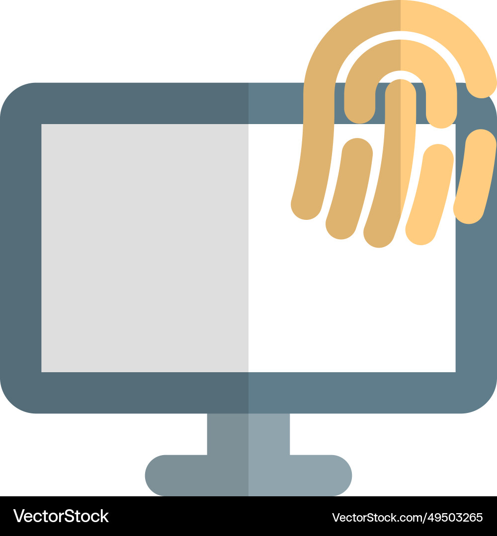 Fingerprint sensor for secure monitor access Vector Image