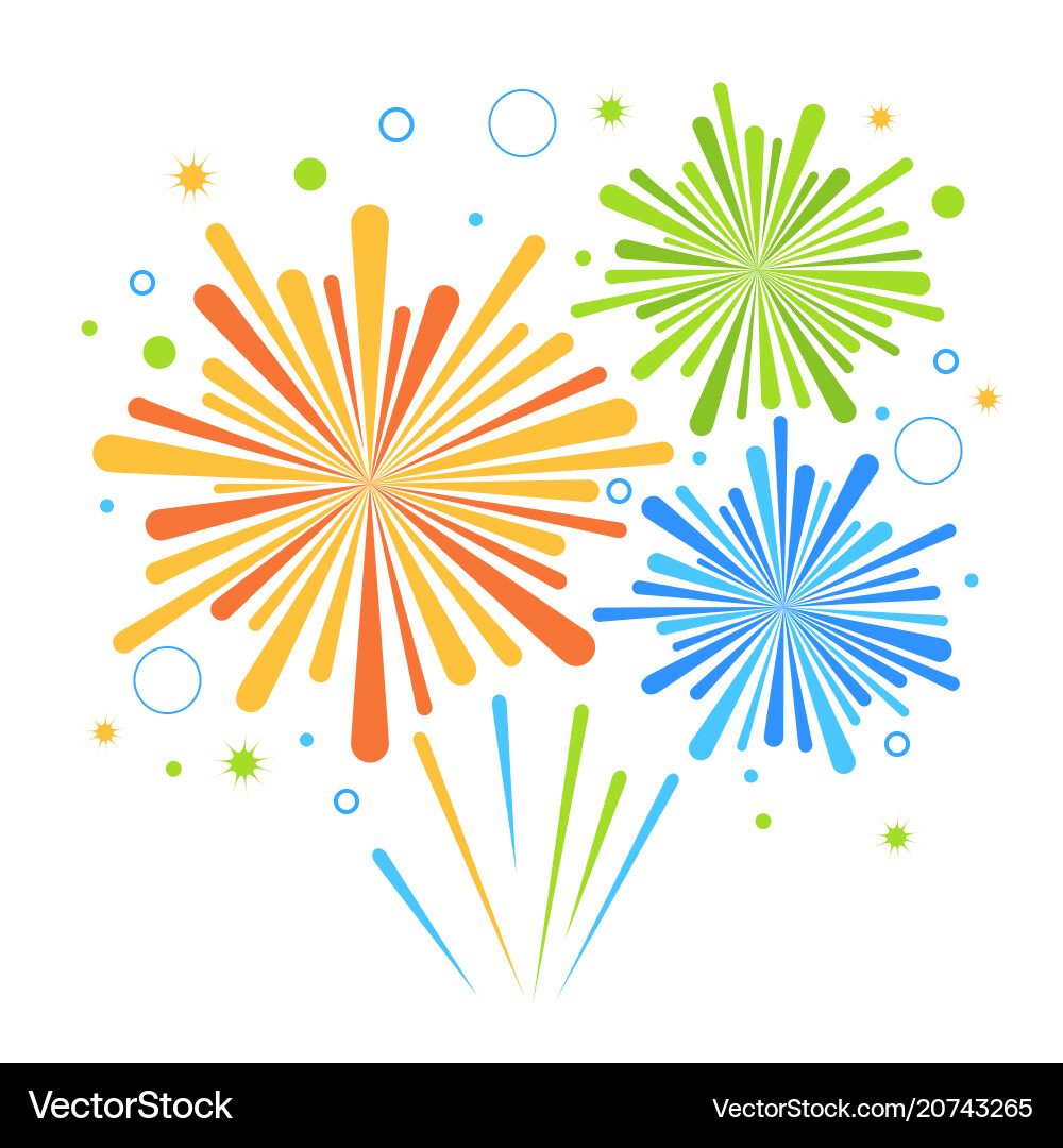 Fourth of July Fireworks – Royalty-Free Vector | VectorStock, image size:1000x1080