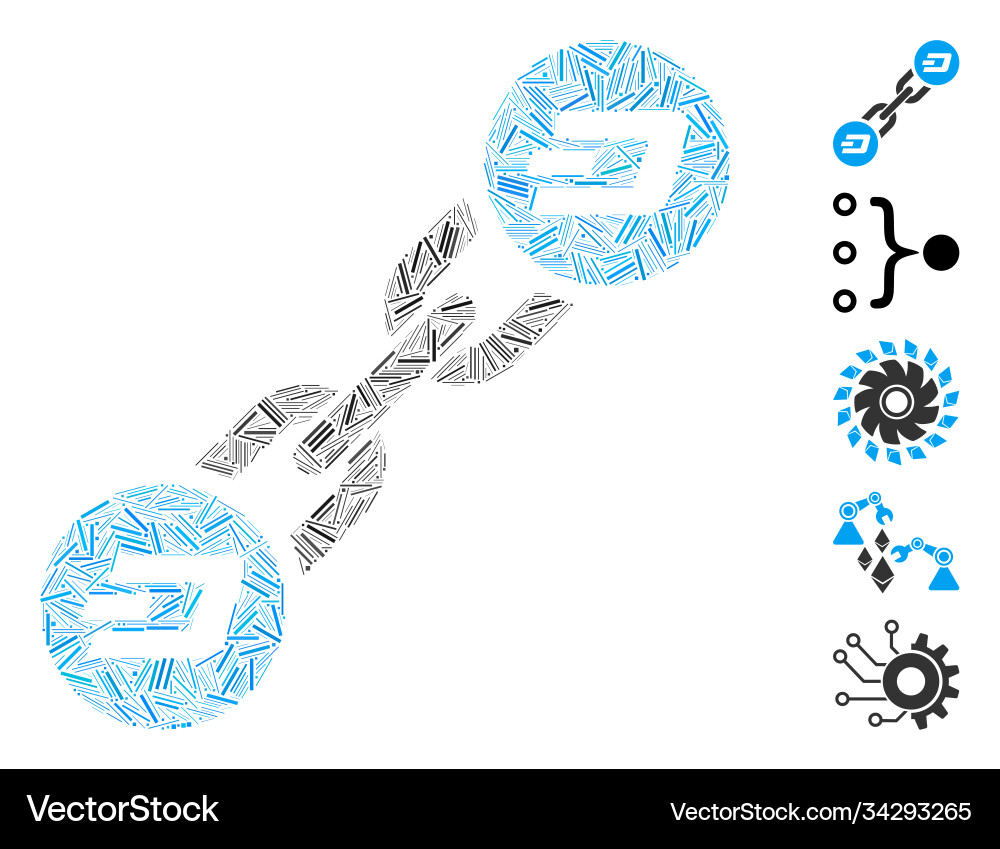 Hatch mosaic dash blockchain icon Hatch mosaic dash blockchain icon vector image