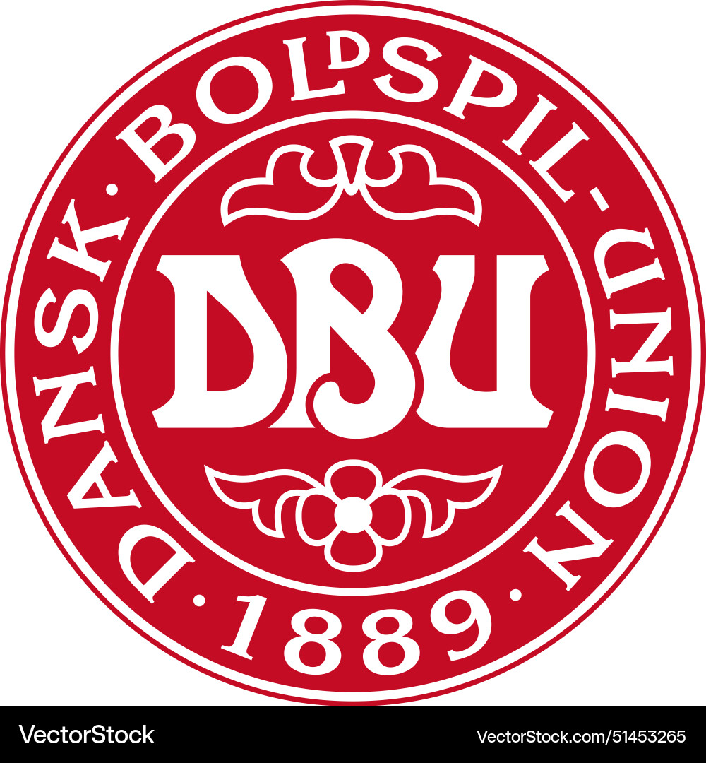 Logo of the national football team denmark Vector Image