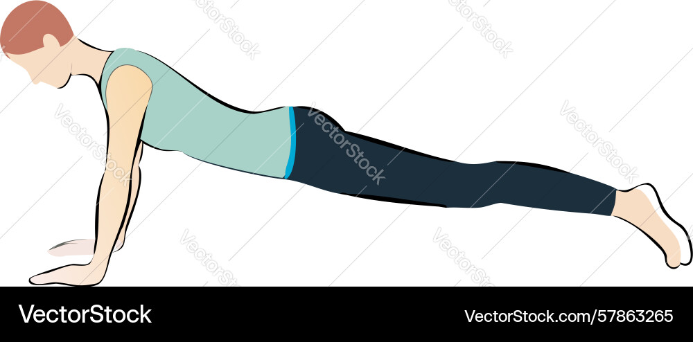 Man doing modified push-up exercise design Vector Image