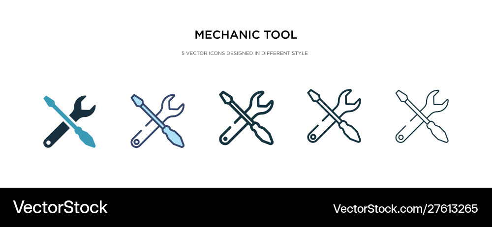 Mechanic tool icon in different style two Mechanic tool icon in different style two vector image