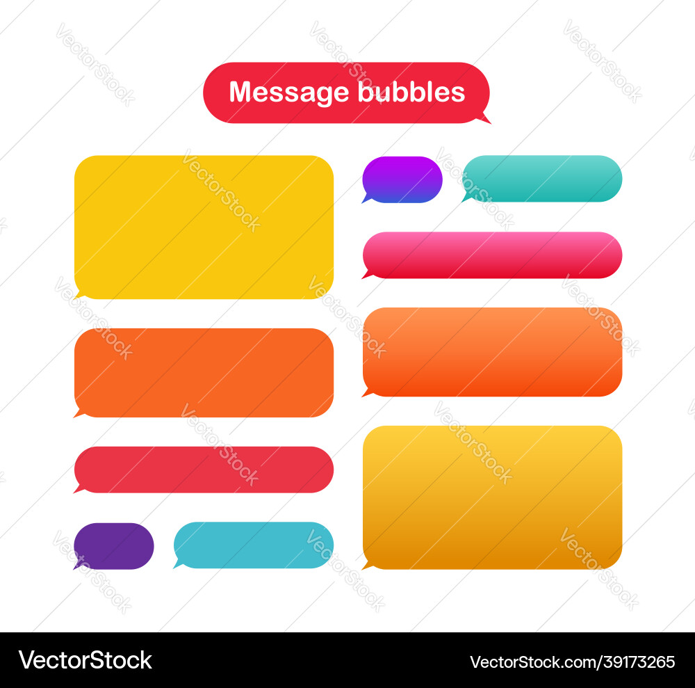 Message bubbles design template for messenger chat Message bubbles design template for messenger chat vector image