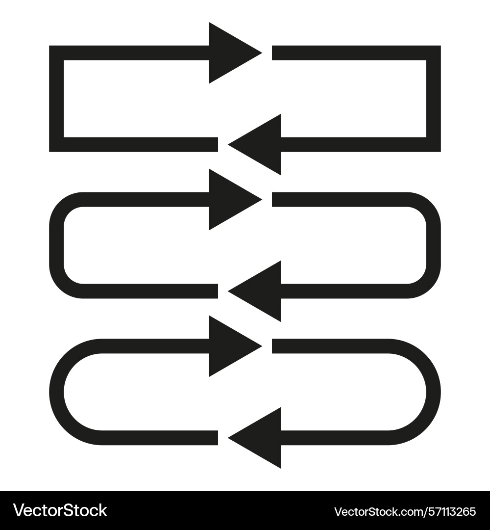 Pathway arrow route direction loop icon Pathway arrow route direction loop icon Vector Image
