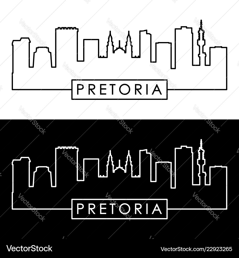 Pretoria skyline linear style editable file Pretoria skyline linear style editable file Vector Image