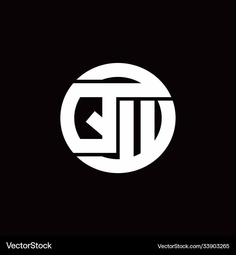 Qw logo monogram with rounded line swipe design Qw logo monogram with rounded line swipe design vector image