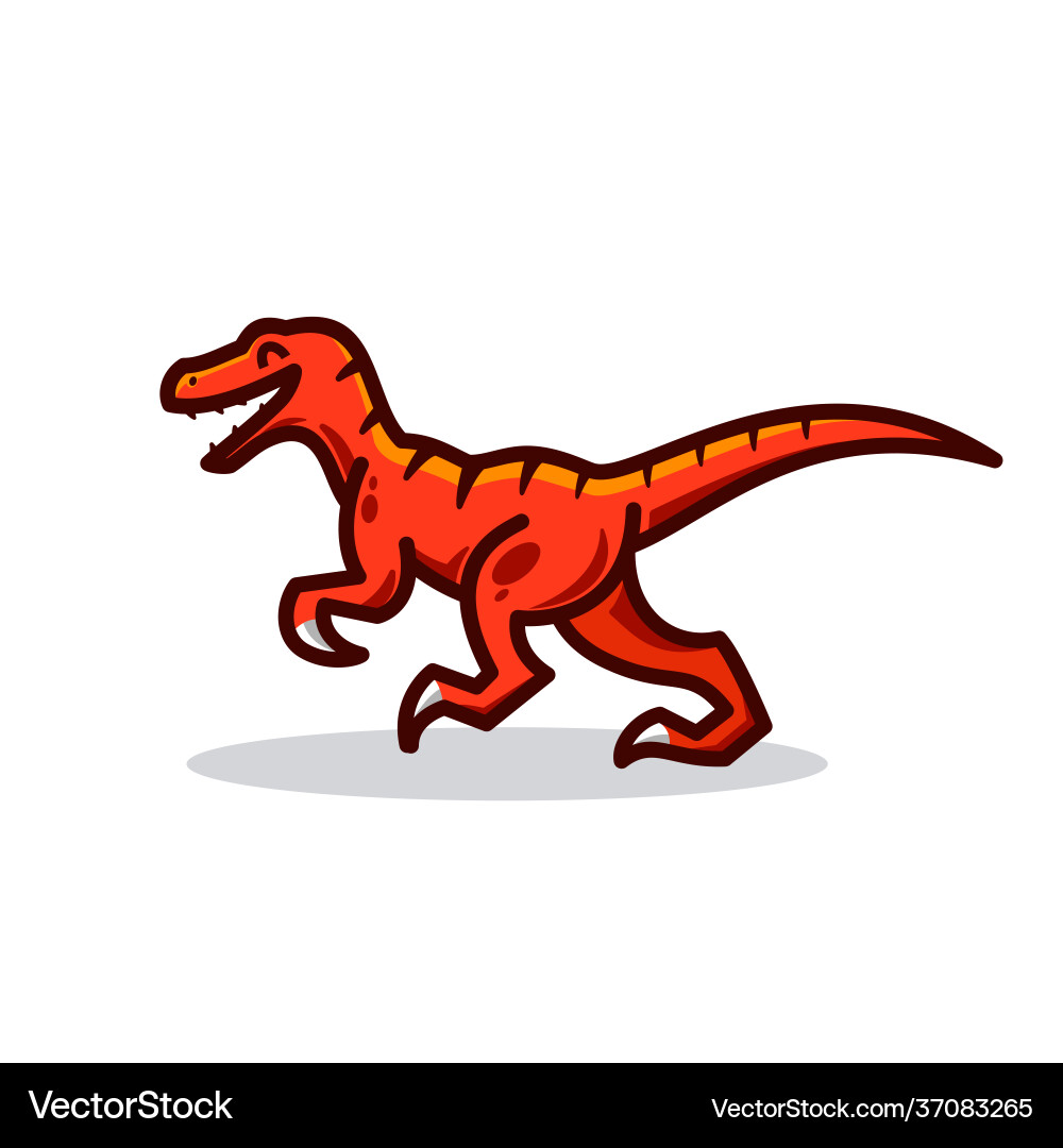 Red raptor logo icon happy velociraptor dinosaur – Royalty-Free Vector |  VectorStock, image size:1000x1080