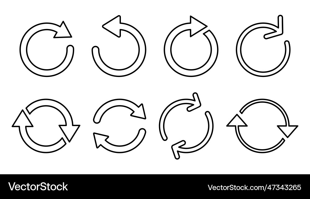 Refresh icon set reload update Vector Image