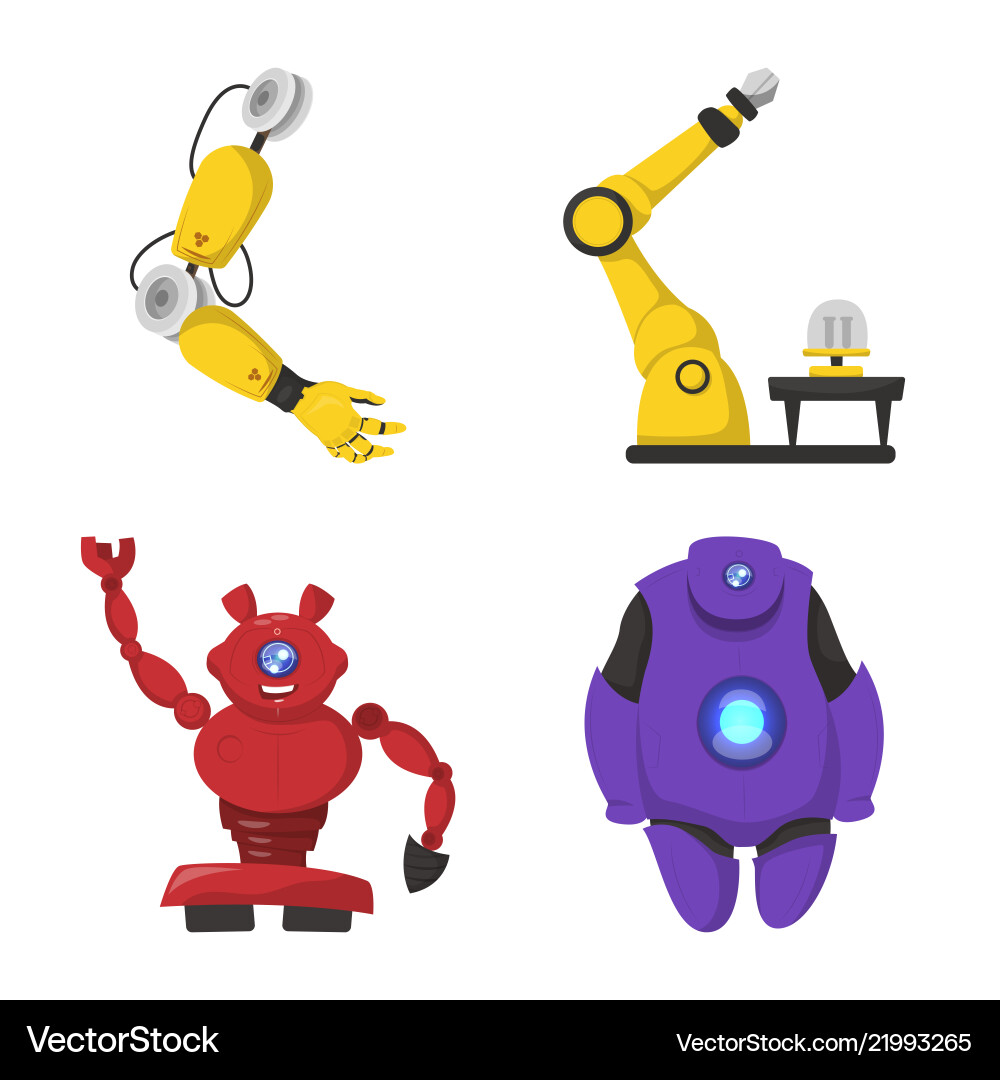 Robot and factory sign Robot and factory sign vector image