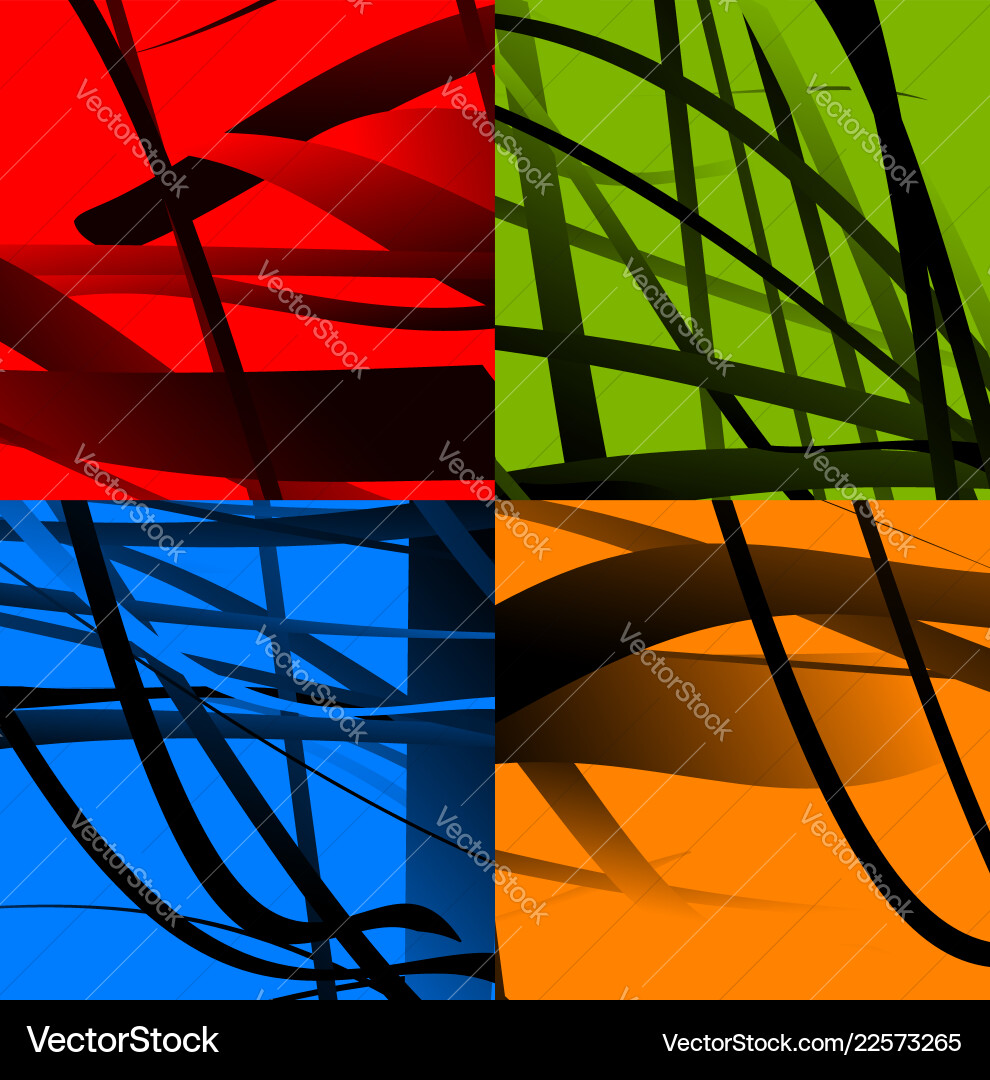 Set of 4 abstract background with random Vector Image