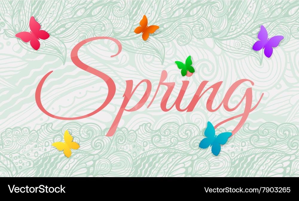 Spring background with butterfly Vector Image