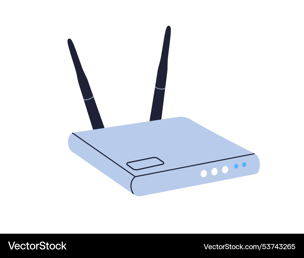 Wireless router with antennae for internet access Wireless router with antennae for internet access vector image