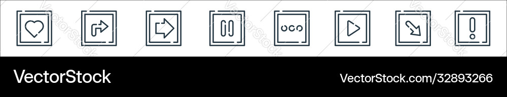 Arrow line icons linear set quality Arrow line icons linear set quality vector image