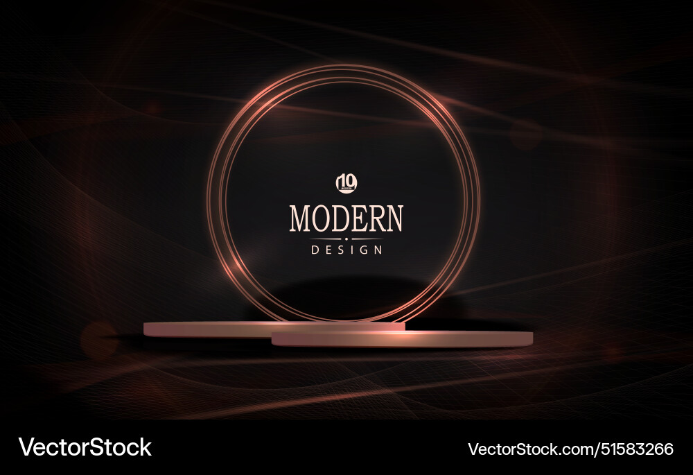 Composition with a round sparkling frame podium Composition with a round sparkling frame podium vector image