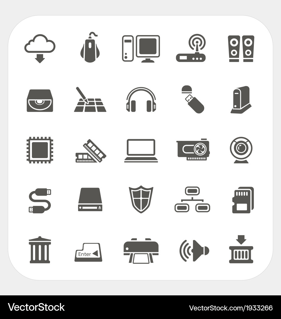 Computer Hardware Icons vector image