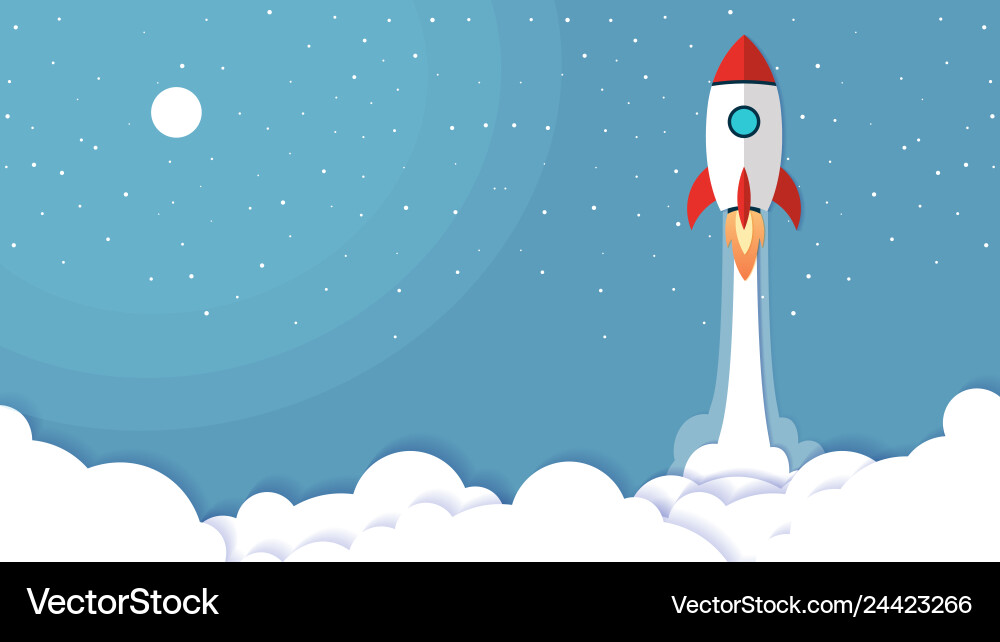 Concept rocket launch can be used for landing Vector Image