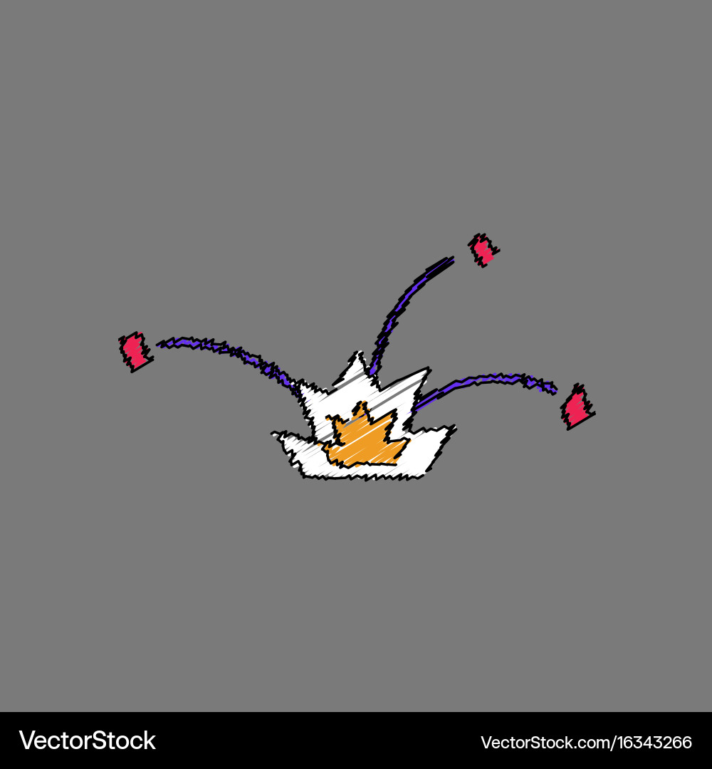 Flat shading style icon explosion and shards Vector Image