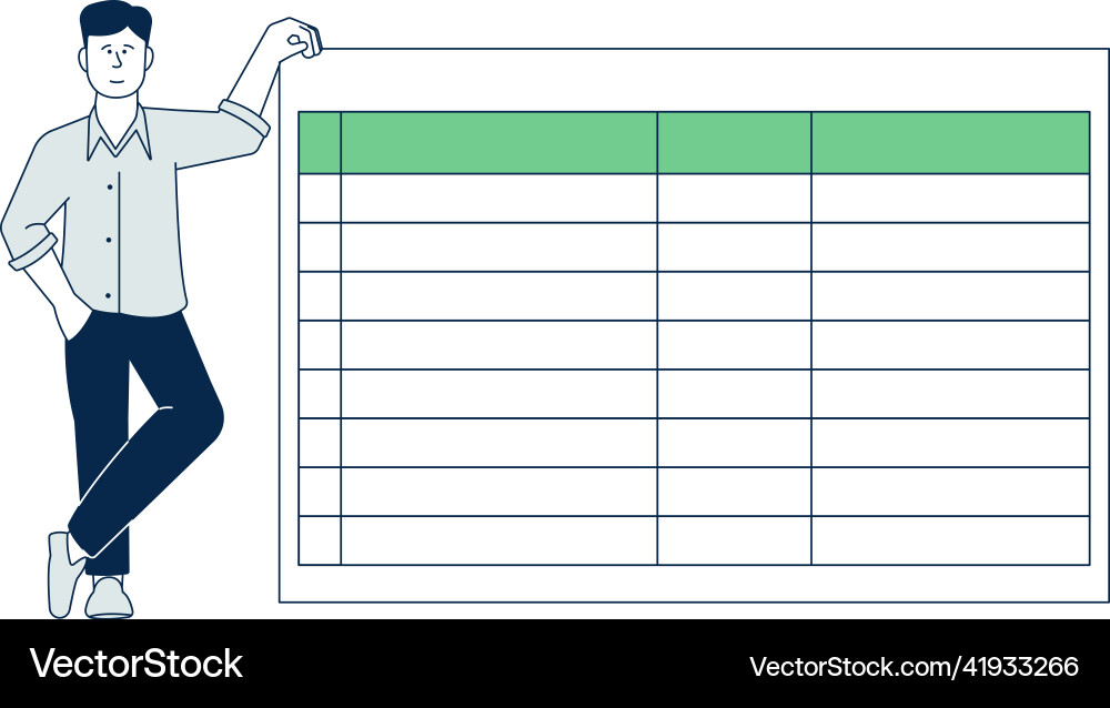 Man with planner page time management process Man with planner page time management process vector image