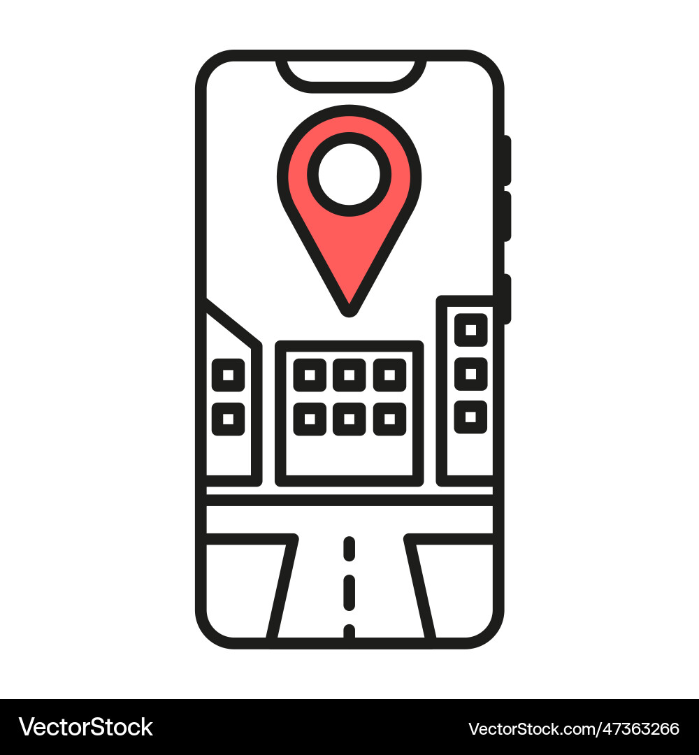 Navigator a simple linear icon with gps image Vector Image