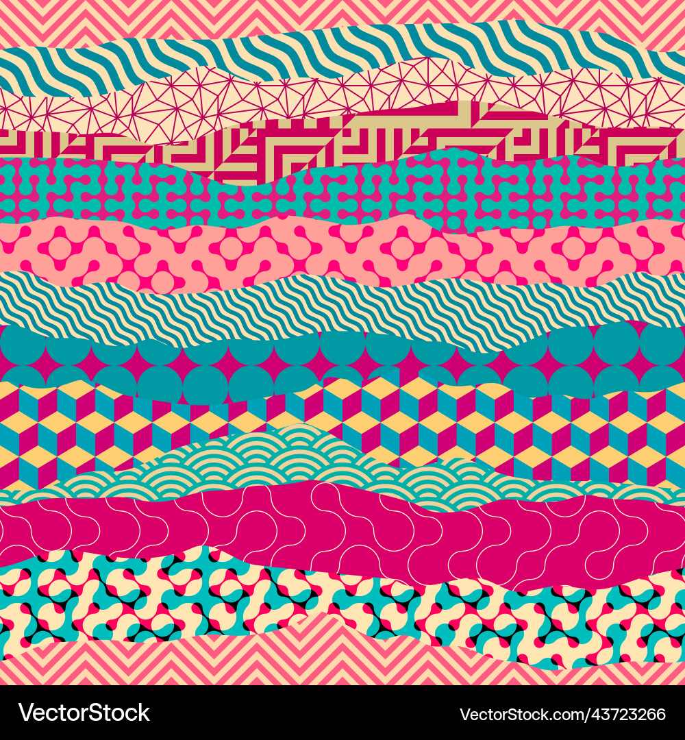 Patchwork textile pattern seamless quilting Patchwork textile pattern seamless quilting vector image