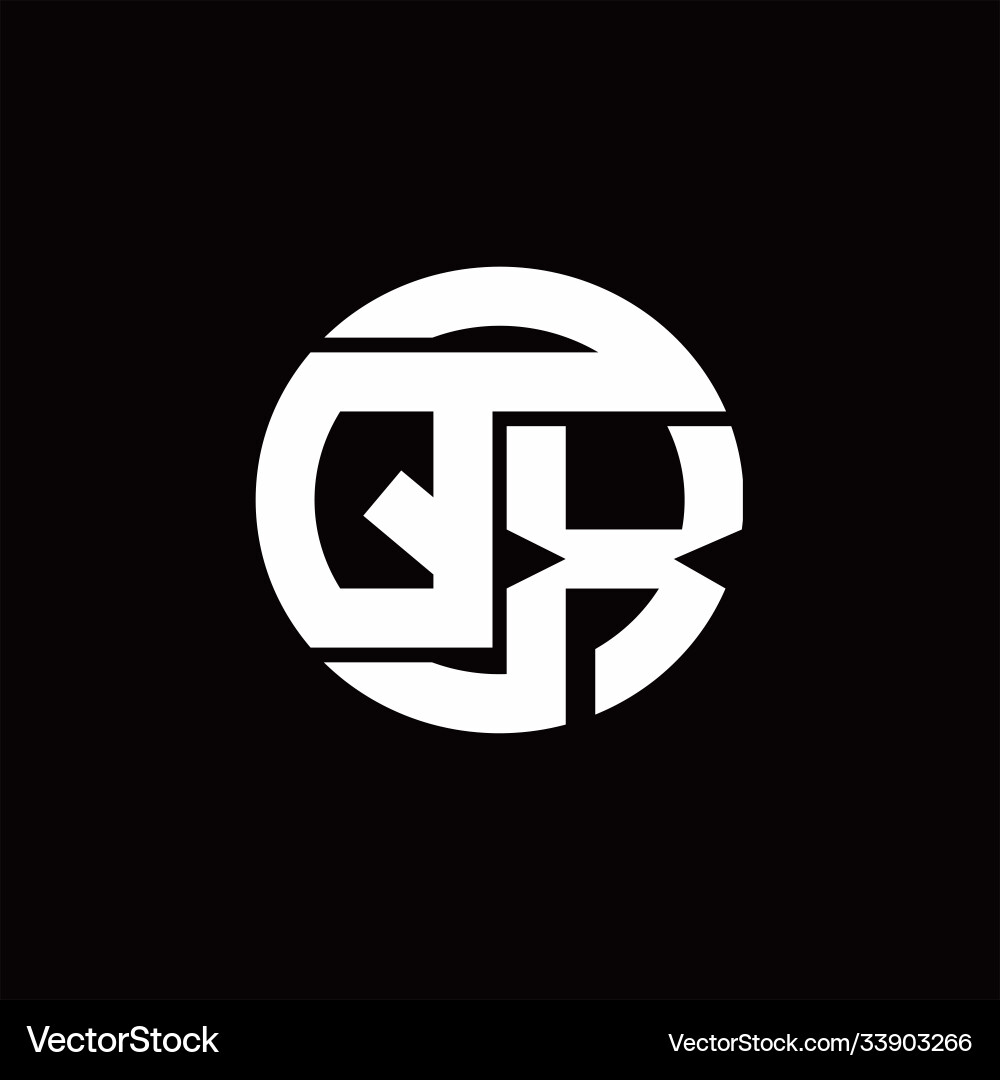 Qx logo monogram with rounded line swipe design Qx logo monogram with rounded line swipe design Vector Image