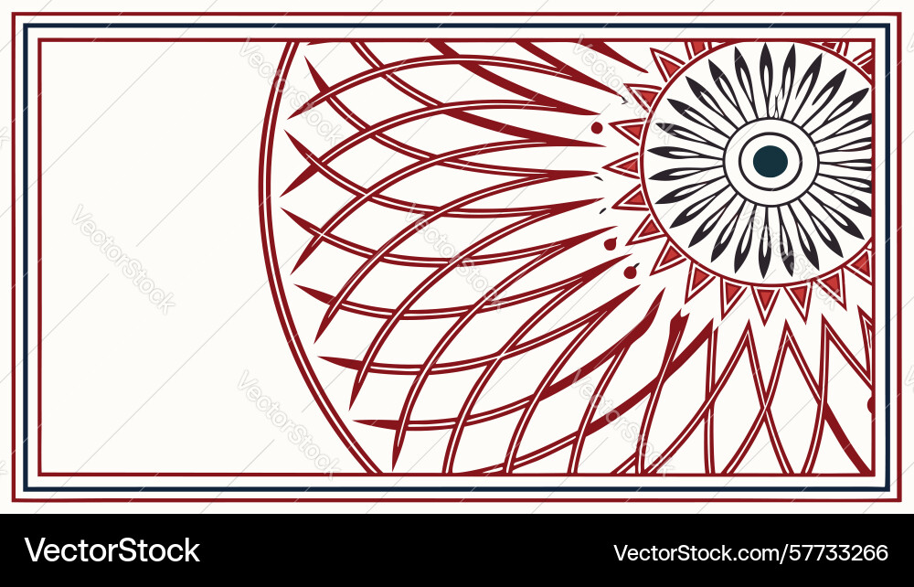 Radial geometric pattern abstract frame design vector image